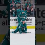 The Dellandrea and Smith warmup routine is back.  #hockey #nhl #sharks