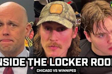 INSIDE THE LOCKER ROOM: Blashill, Bertuzzi & Frondell REACT to Chicago's OT Loss to Winnipeg Jets