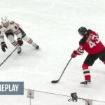 Connor Brown scores a powerplay goal against the Chicago Blackhawks