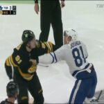 Dakota Joshua drops the gloves with Nikita Zadorov for his hit earlier on John Tavares 🥊🥊