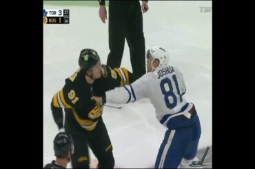 Dakota Joshua drops the gloves with Nikita Zadorov for his hit earlier on John Tavares 🥊🥊
