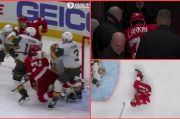 Dylan Larkin Injury 😱 Leaves Game After Brutal Brayden McNabb Cross Check 🤕 DET Vs VGK