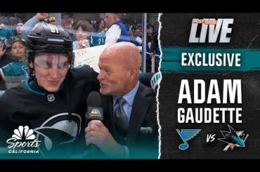 Adam Gaudette believes Sharks ‘absolutely' pulled off character win vs. Blues | NBCSCA