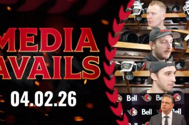 Dylan Cozens, Brady Tkachuk, Linus Ullmark, Travis Green Postgame Media vs BUF