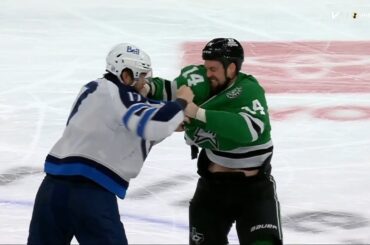 Jamie Benn Fights Adam Lowry After Neal Pionk Questionable Hit Against Jason Robertson