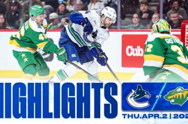 Game in 10 | Vancouver Canucks at Minnesota Wild Highlights (Apr 2, 2026)