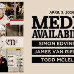 Simon Edvinsson, James van Riemsdyk, Todd McLellan Practice Media | April 3, 2026