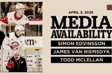 Simon Edvinsson, James van Riemsdyk, Todd McLellan Practice Media | April 3, 2026