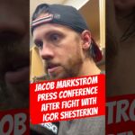 Jacob Markstrom comments on his fight with Igor Shesterkin amid Devils-Rangers tensions.
