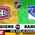 Montreal Canadiens Vs New York Rangers | NHL 2026 | NHL Live SCOREBOARD | Apr 3 2026