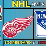 🔴 Detroit Red Wings vs NY Rangers LIVE | NHL | April 4, 2026 | Live Updates & SCOREBOARD