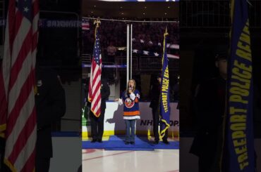 Abbey Romeo Sings National Anthem at New York Islanders Game