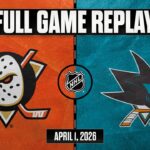 Celebrini Delivers! Ducks vs. Sharks | Full Game Replay | Apr 1, 2026