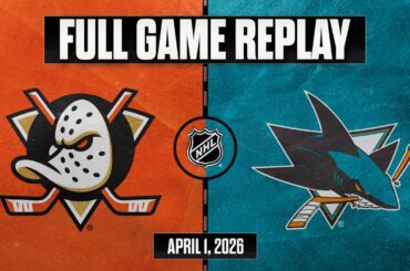Celebrini Delivers! Ducks vs. Sharks | Full Game Replay | Apr 1, 2026