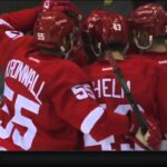 Kronwall Goal then Nyquist Scores from Center Ice 18 sec Later vs Arizona