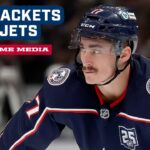 Zach Werenski, Mason Marchment, Zach Aston-Reese and Head Coach Rick Bowness | Postgame Media