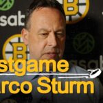 Marco Sturm talks after the B's fall 3-1 @ TBL