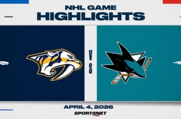 NHL Highlights | Predators vs. Sharks - April 4, 2026