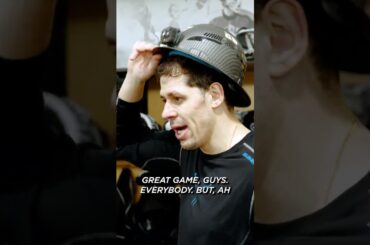 Geno Malkin gets the postgame helmet 🔥 #nhl #penguins #hockey