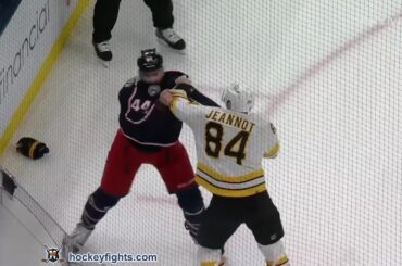 Tanner Jeannot vs Erik Gudbranson | Mar 29, 2026 | Boston Bruins vs Columbus Blue Jackets