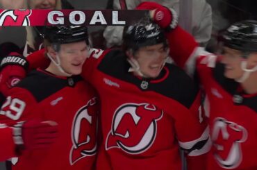 Cody Glass scores a goal against the Washington Capitals