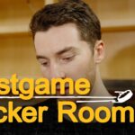 Jordan Harris, Jeremy Swayman, and Casey Mittelstadt talk after 3-1 L @ TBL