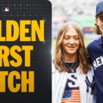 Aerin Frankel and Jack Hughes helped get the festivities underway for the Yankees home opener 🏒🥇