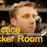 Alex Steeves talks following practice on Thursday