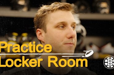 Alex Steeves talks following practice on Thursday