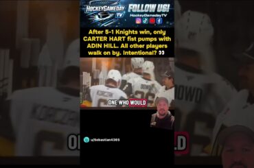 Carter Hart only #GoldenKnights to fist pump with Hill 🤔 #NHL #Hockey #foryou #fyp #icehockey