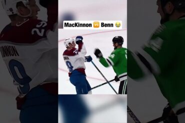 MacKinnon and Benn have interesting exchange 🤨😅 #hockey #nhl