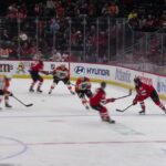 Nick Seeler scores a goal against the New Jersey Devils