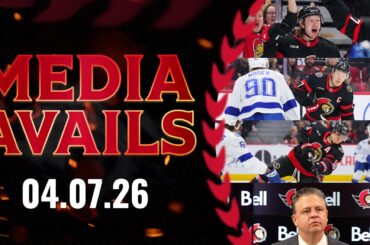 Brady Tkachuk, Jake Sanderson, Tim Stützle, Travis Green Postgame Media vs TBL