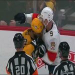 Parker Wotherspoon clocked Tkachuk in the side of the head and Bennett went after him in retaliation
