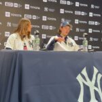 Jack Hughes and Aerin Frankel, Post first-pitch Press Conference!
