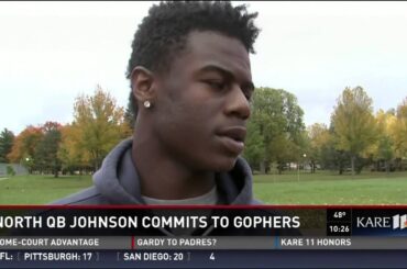 Prep Football: Tyler Johnson Commits to Gophers (10/13/2015)