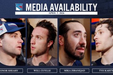 NYR Practice: Conor Sheary, Will Cuylle, Mika Zibanejad & Tye Kartye Media Availability|Apr. 7, 2026