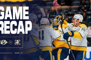 PREDS WIN Game Recap @ Anaheim Ducks: April 7th