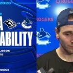 Linus Karlsson & Adam Foote Post-Game Media | Canucks vs. Mammoth (Apr 4, 2026)