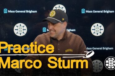 Sturm speaks with the media on Thurs at Warrior Ice Arena