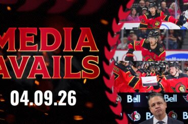 Thomas Chabot, Fabian Zetterlund, Jake Sanderson, Travis Green Postgame Media vs FLA