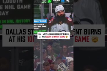 Stars Honor Brent Burns at 1000th Straight Game 🔥