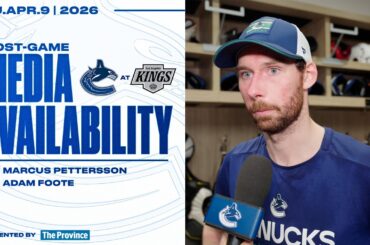 Marcus Pettersson & Adam Foote Post-Game Media | Vancouver Canucks at Los Angeles Kings (Apr 9 2026)