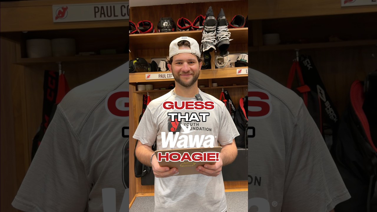 DJs keep their Wawa hoagie simple and sweet. #shorts #njdevils #sports #hoagie #wawa #paulcotter