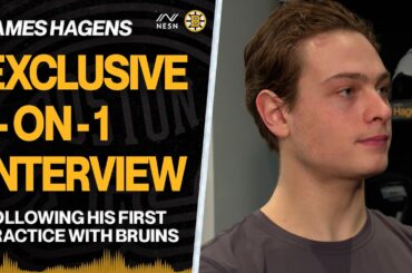 Exclusive 1-On-1 Interview With Bruins James Hagens After First NHL Practice