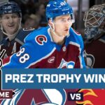 Martin Necas and the Avalanche win the Presidents Trophy in silly one against Calgary Flames