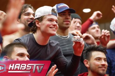 Behind the scenes of Cole Caufield's 50th goal celebrations