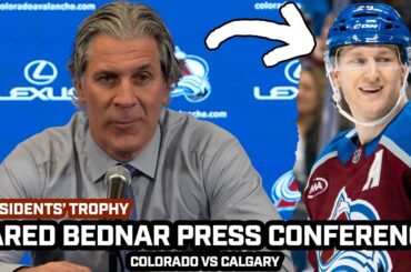 Jared Bednar HAPPY After Avs CLINCH Presidents Trophy, JOKES About Rest, Milestones & More After WIN