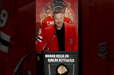 Marian Hossa on Duncan Keith’s HOF induction 🤍 #hockey #blackhawks #nhlhistory #marianhossa