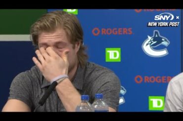 Brock Boeser tears up while discussing his father's health | New York Post Sports